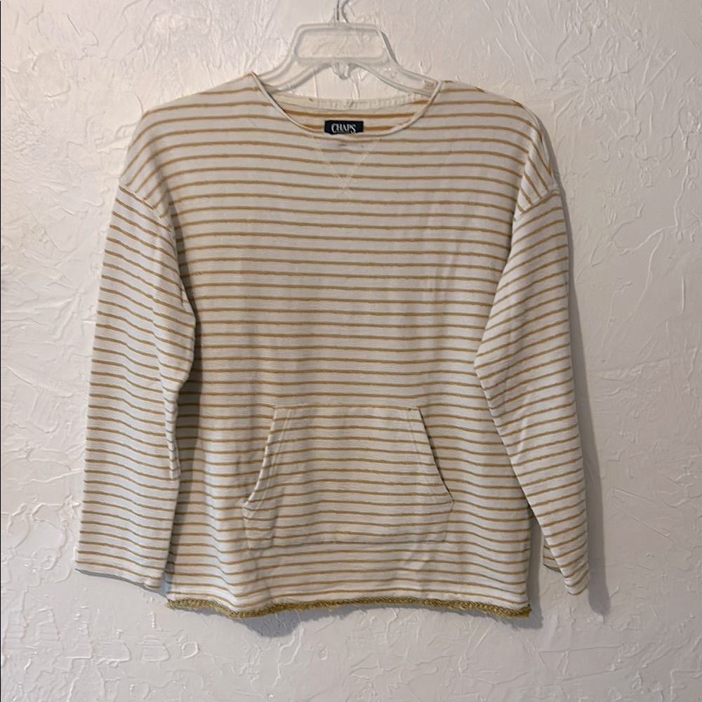 Chaps
Cream and Gold Striped 
Sweater